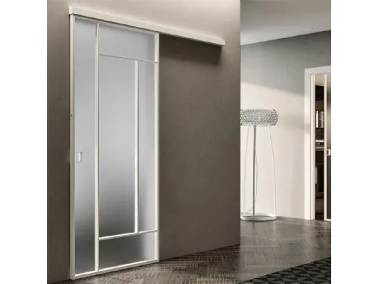 Porta per interni Glass Bianco Scorrevole Esterno Muro 01 di Bertolotto