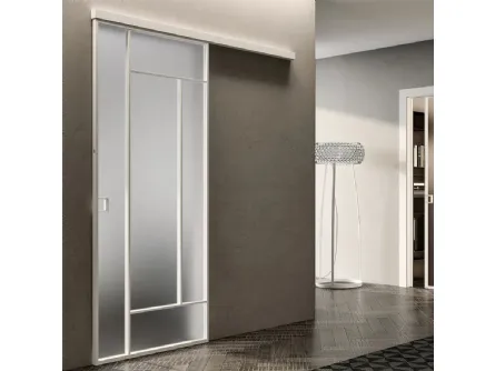 Porta per interni Glass Bianco Scorrevole Esterno Muro 01 di Bertolotto