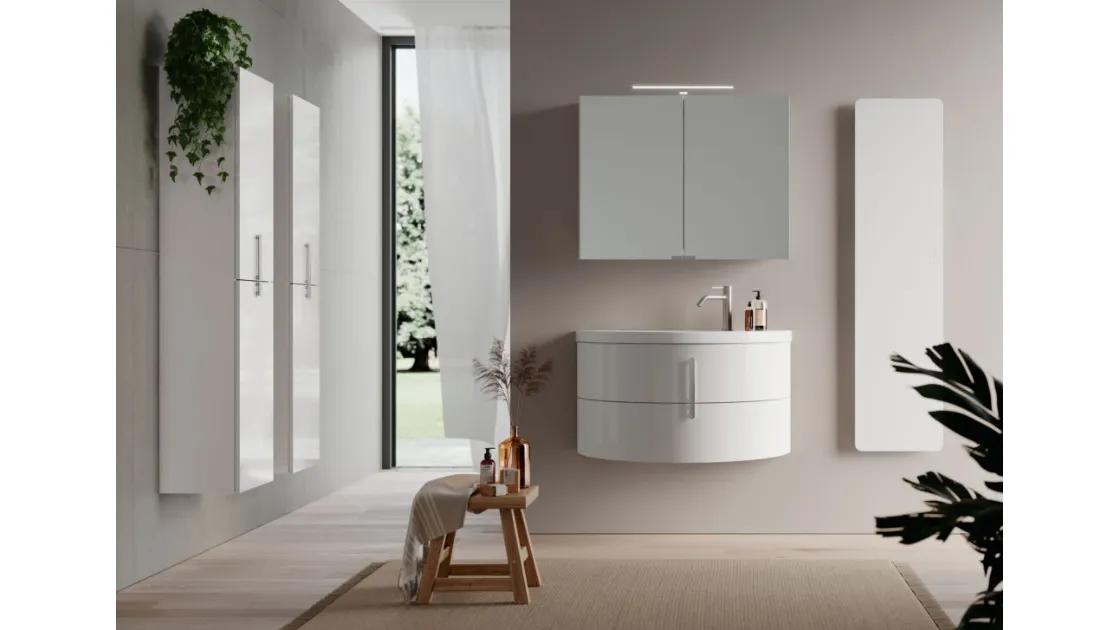 Mobile da Bagno Moon 3 finitura lucida di Ideagroup