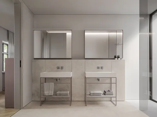 Mobile da Bagno in alluminio laccato Wall Home2 B2 di Ideagroup