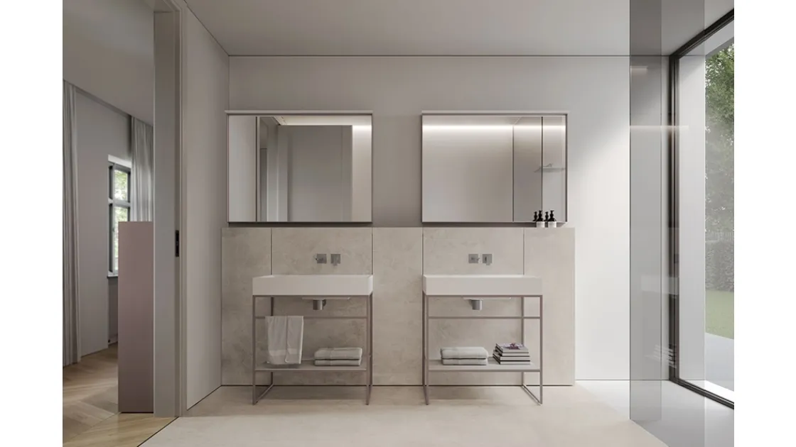 Mobile da Bagno in alluminio laccato Wall Home2 B2 di Ideagroup